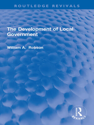 cover image of The Development of Local Government